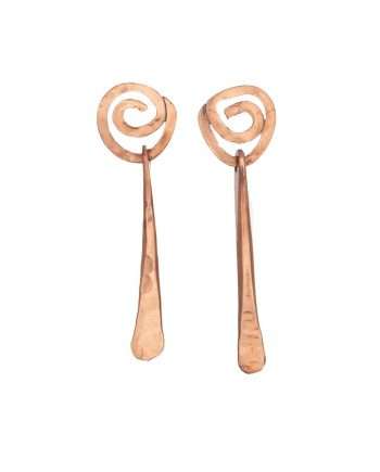 Celtic Influenced Copper Spiral Earrings