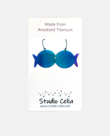 Handcrafted Colorful Titanium Fish Earrings