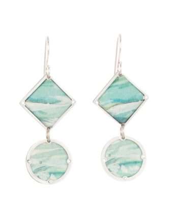 Tree House Tasman Bay Circle-Diamond Wave Earrings