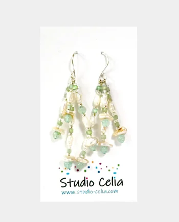 Adventurine and Pearl Special Occasion Earrings