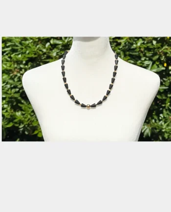 Black and Gold Necklace (Using Vintage Elements)