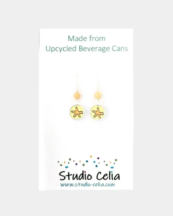 Stellwagen Beach Pale Mini Earrings with Gold Accents