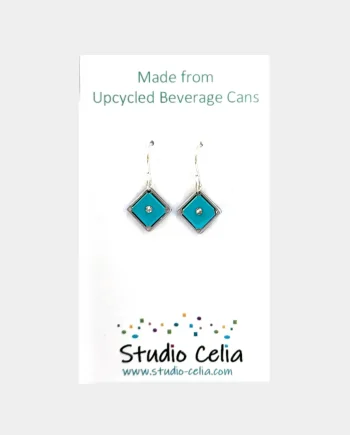 Athletic Run Wild Mini Square Earrings with Swarovski Crystals